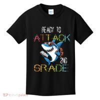 Shark Back To School 2nd Grade Ready To Attack Kids T-Shirt thumb 0