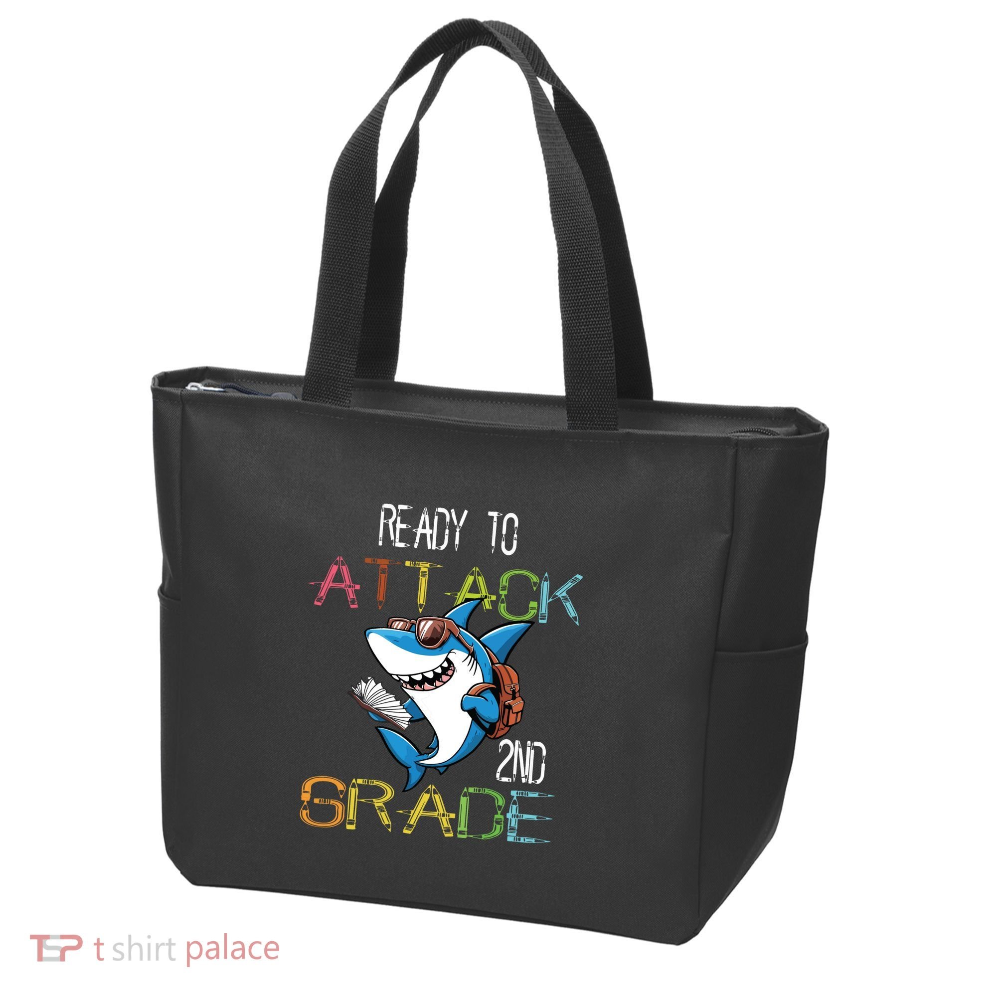 Shark Back To School 2nd Grade Ready To Attack Tote Bag