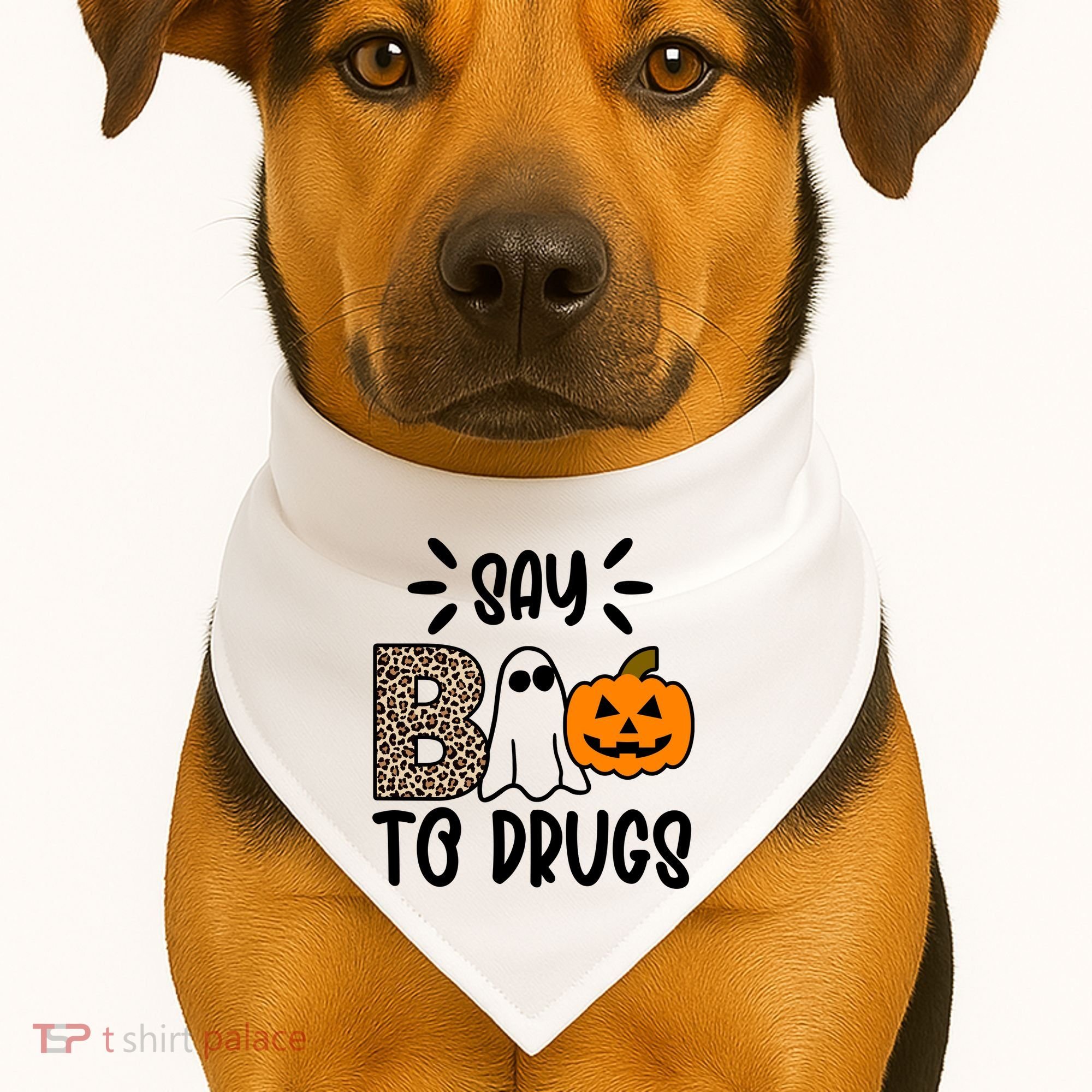 Say Boo To Drugs Awareness Halloween USA-Made Doggie Bandana
