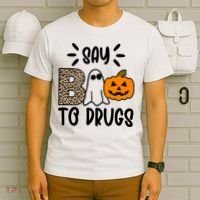 Say Boo To Drugs Awareness Halloween T-Shirt thumb 6