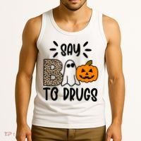 Say Boo To Drugs Awareness Halloween Tank Top thumb 3