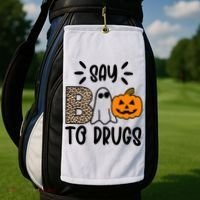 Say Boo To Drugs Awareness Halloween Golf Towel thumb 2