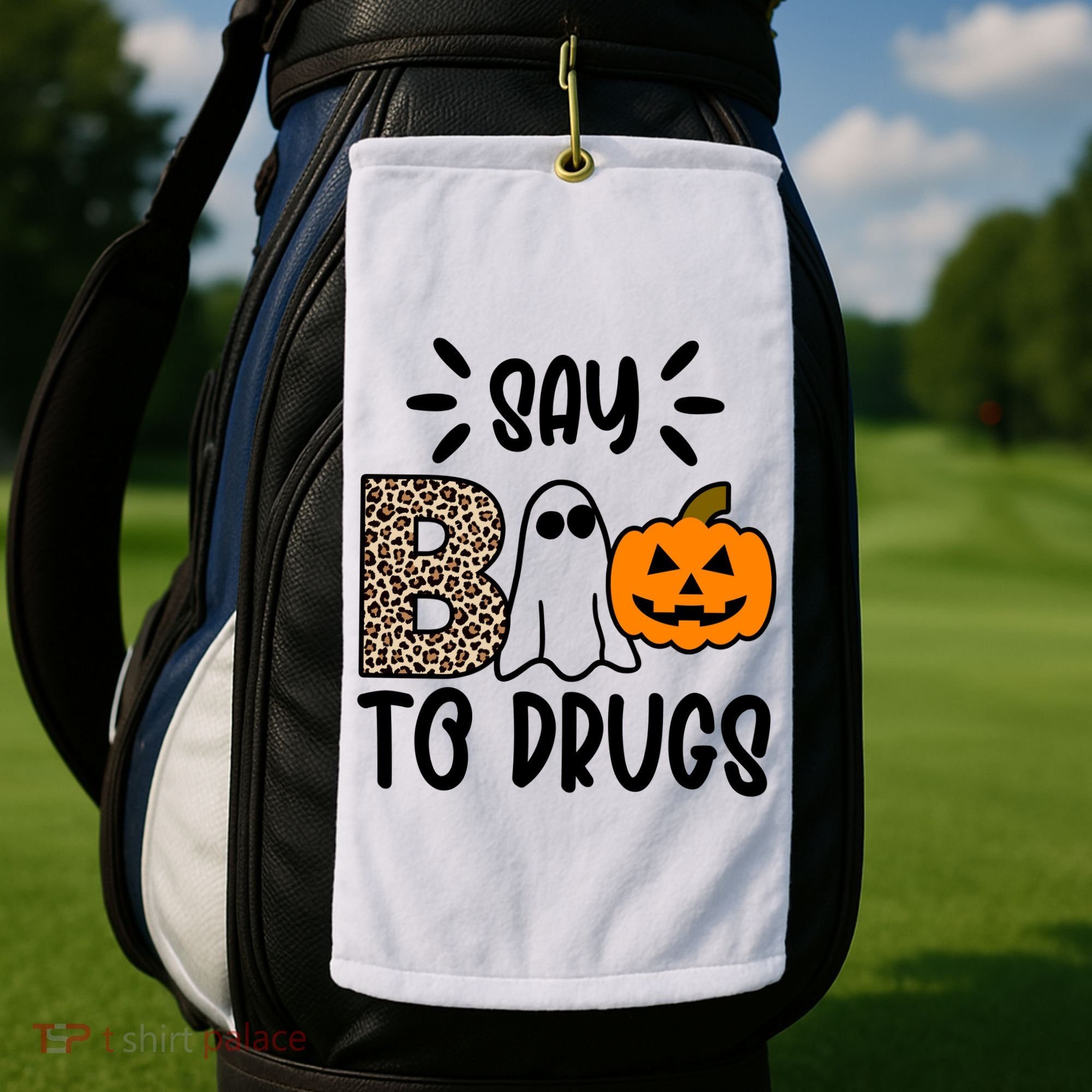 Say Boo To Drugs Awareness Halloween Golf Towel