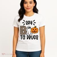 Say Boo To Drugs Awareness Halloween Women's T-Shirt thumb 4