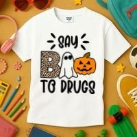 Say Boo To Drugs Awareness Halloween Kids T-Shirt thumb 3