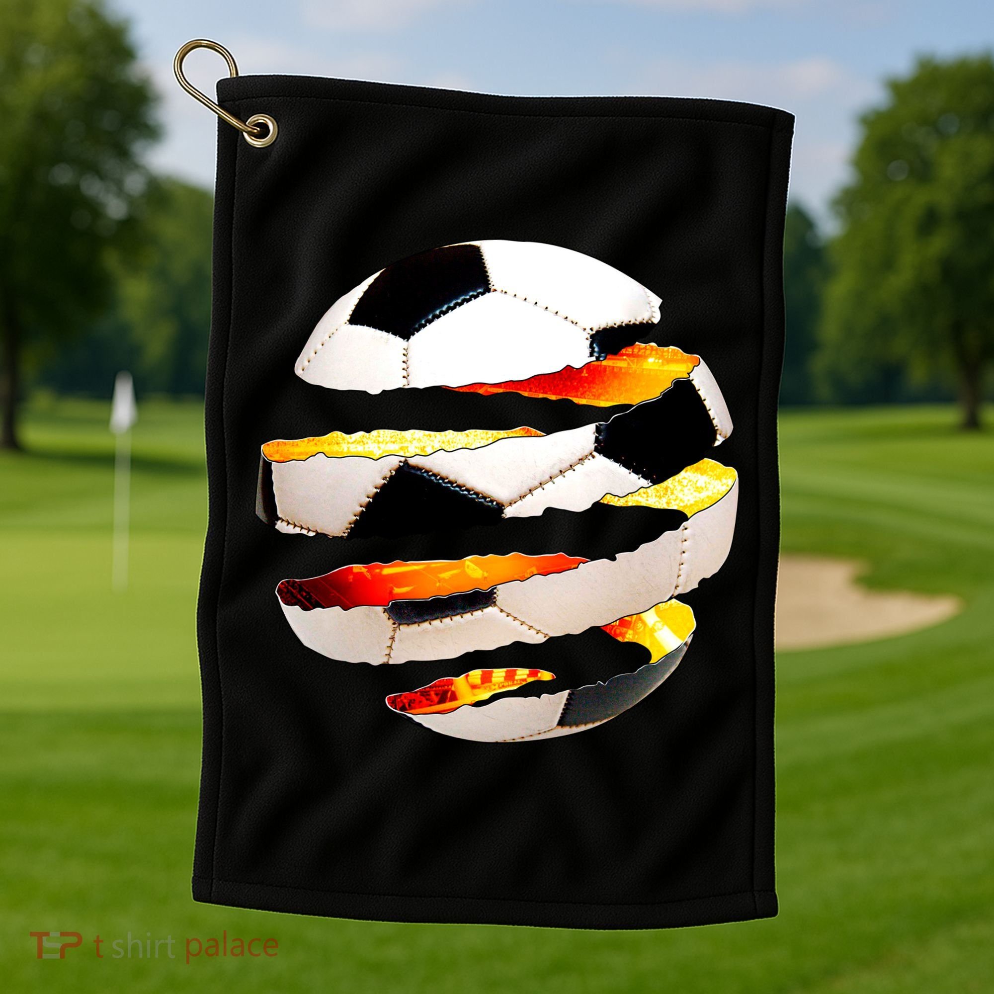 Soccer Ball Tear Golf Towel