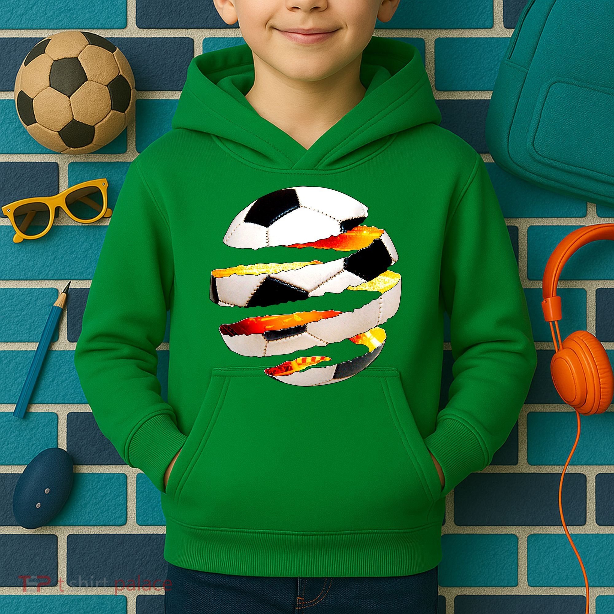 Soccer Ball Tear Kids Hoodie