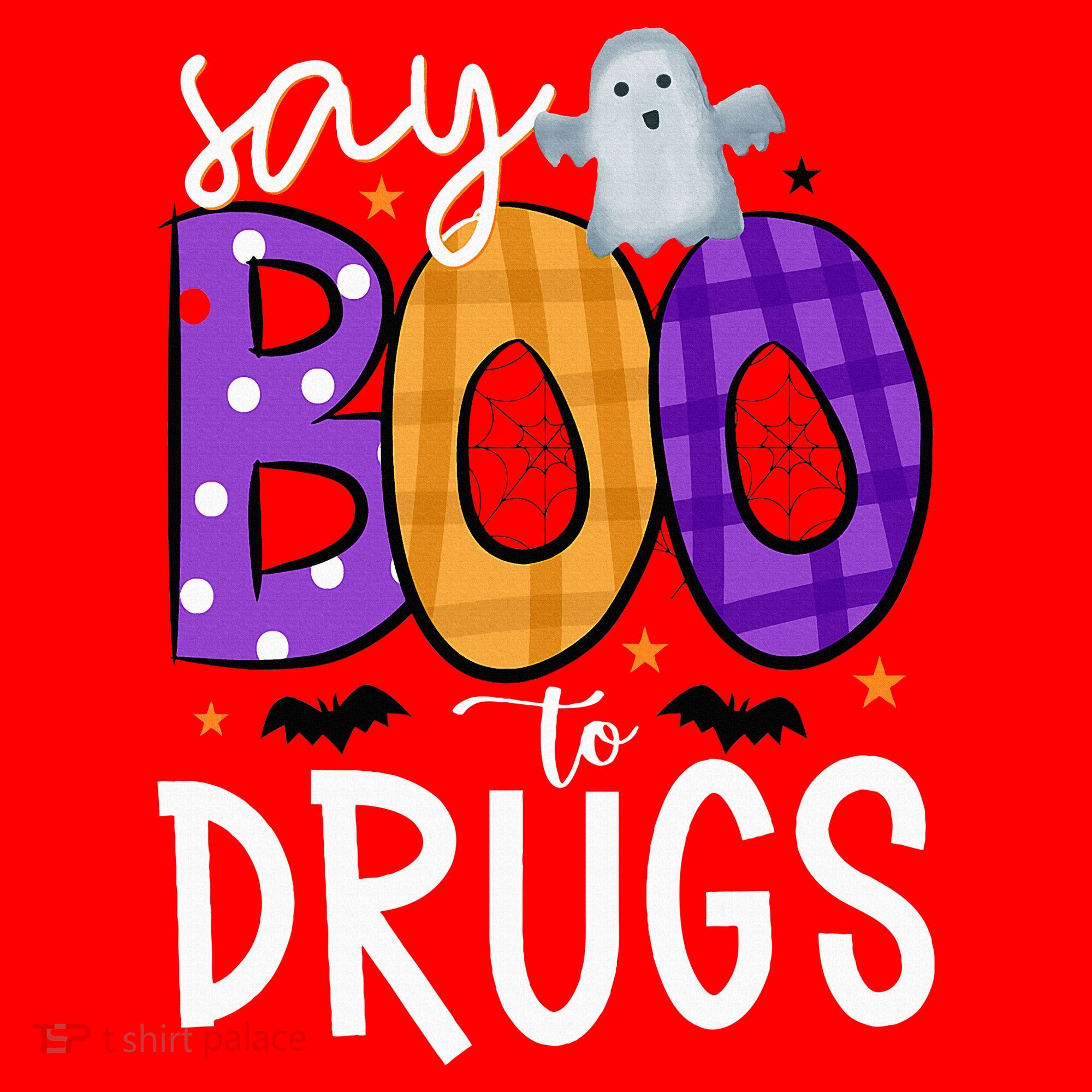 Say Boo To Drugs Funny Halloween Red Ribbon Week Awareness Women's Tank Top