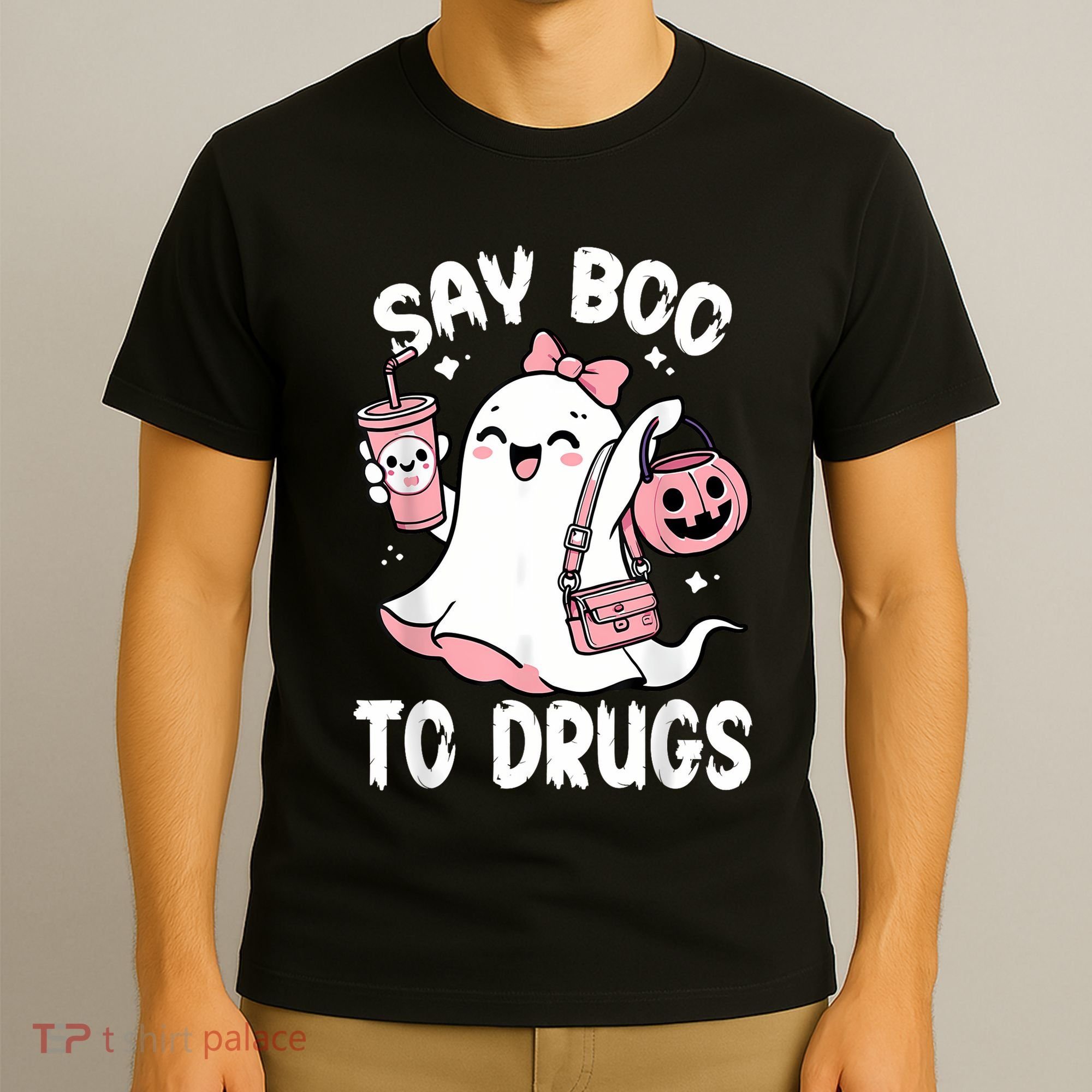 Say Boo To Drugs Funny Halloween Red Ribbon Week Awareness T-Shirt
