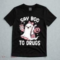 Say Boo To Drugs Funny Halloween Red Ribbon Week Awareness T-Shirt thumb 5