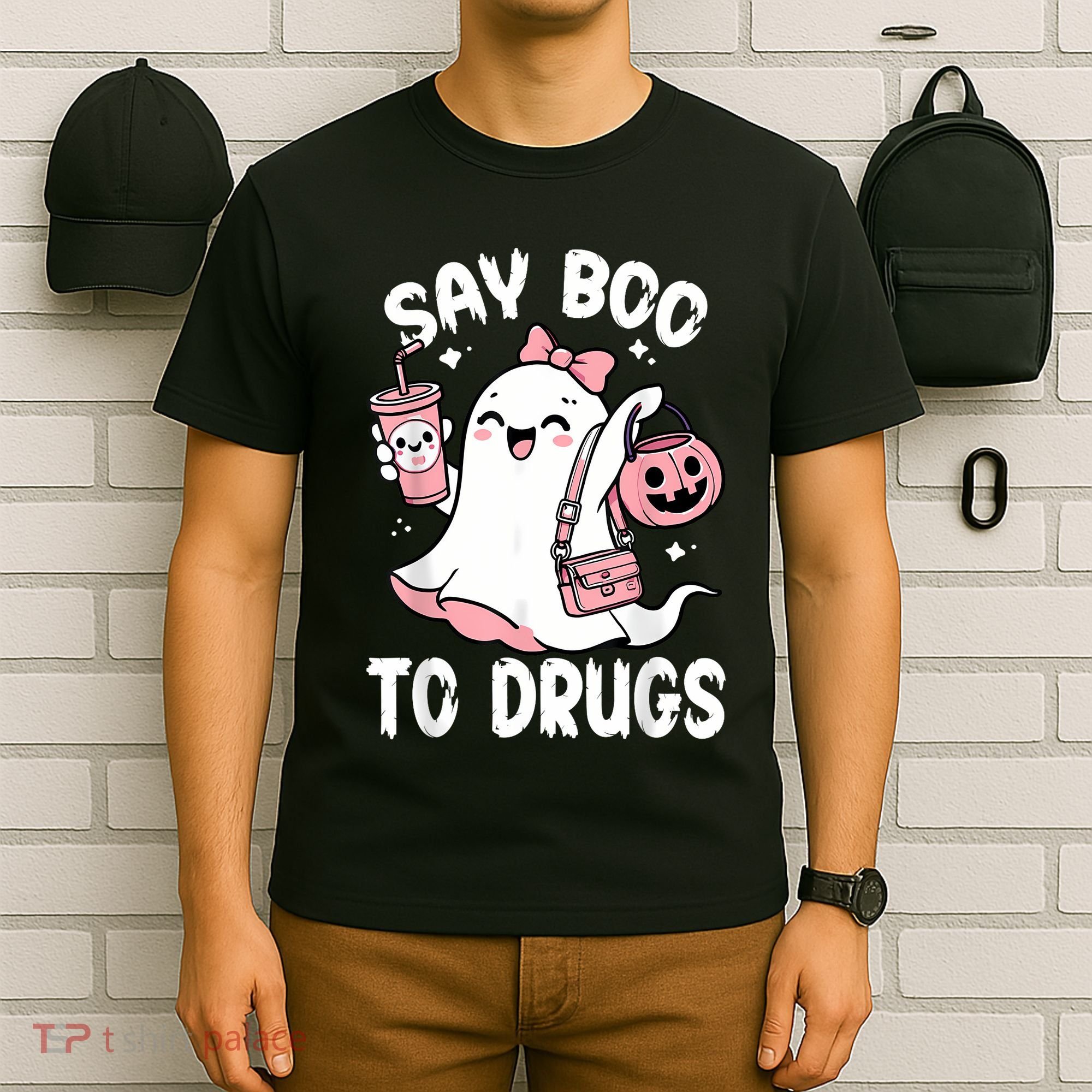 Say Boo To Drugs Funny Halloween Red Ribbon Week Awareness T-Shirt