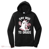Say Boo To Drugs Funny Halloween Red Ribbon Week Awareness Women's Hoodie thumb 0