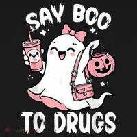 Say Boo To Drugs Funny Halloween Red Ribbon Week Awareness Women's Hoodie thumb 2