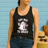 Say Boo To Drugs Funny Halloween Red Ribbon Week Awareness Women's Tank Top thumb 2