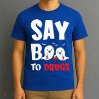 Say Boo To Drugs Red Ribbon Week Awareness Cool Gift T-Shirt thumb 3