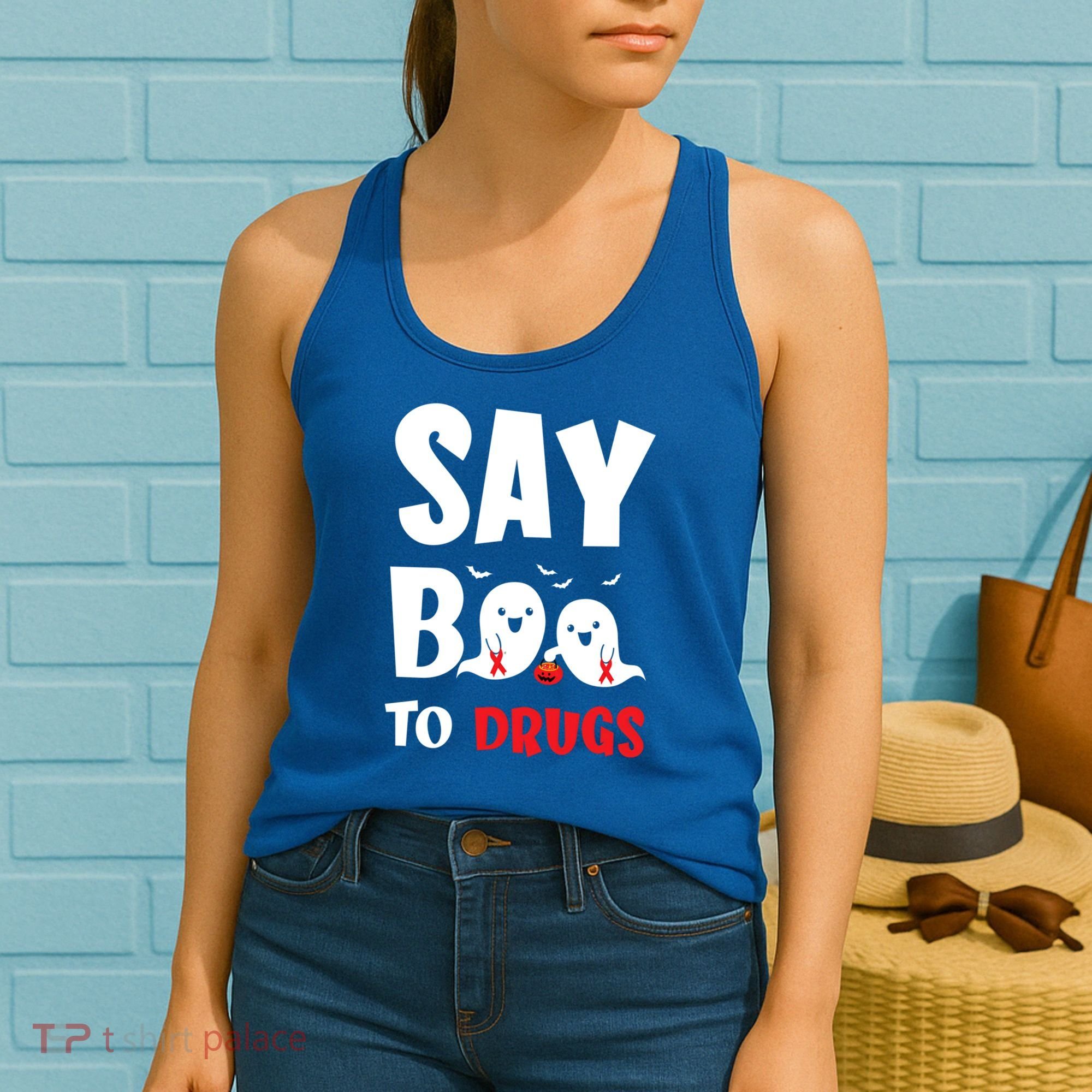 Say Boo To Drugs Red Ribbon Week Awareness Cool Gift Women's Tank Top