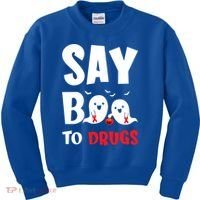 Say Boo To Drugs Red Ribbon Week Awareness Cool Gift Kids Sweatshirt thumb 0