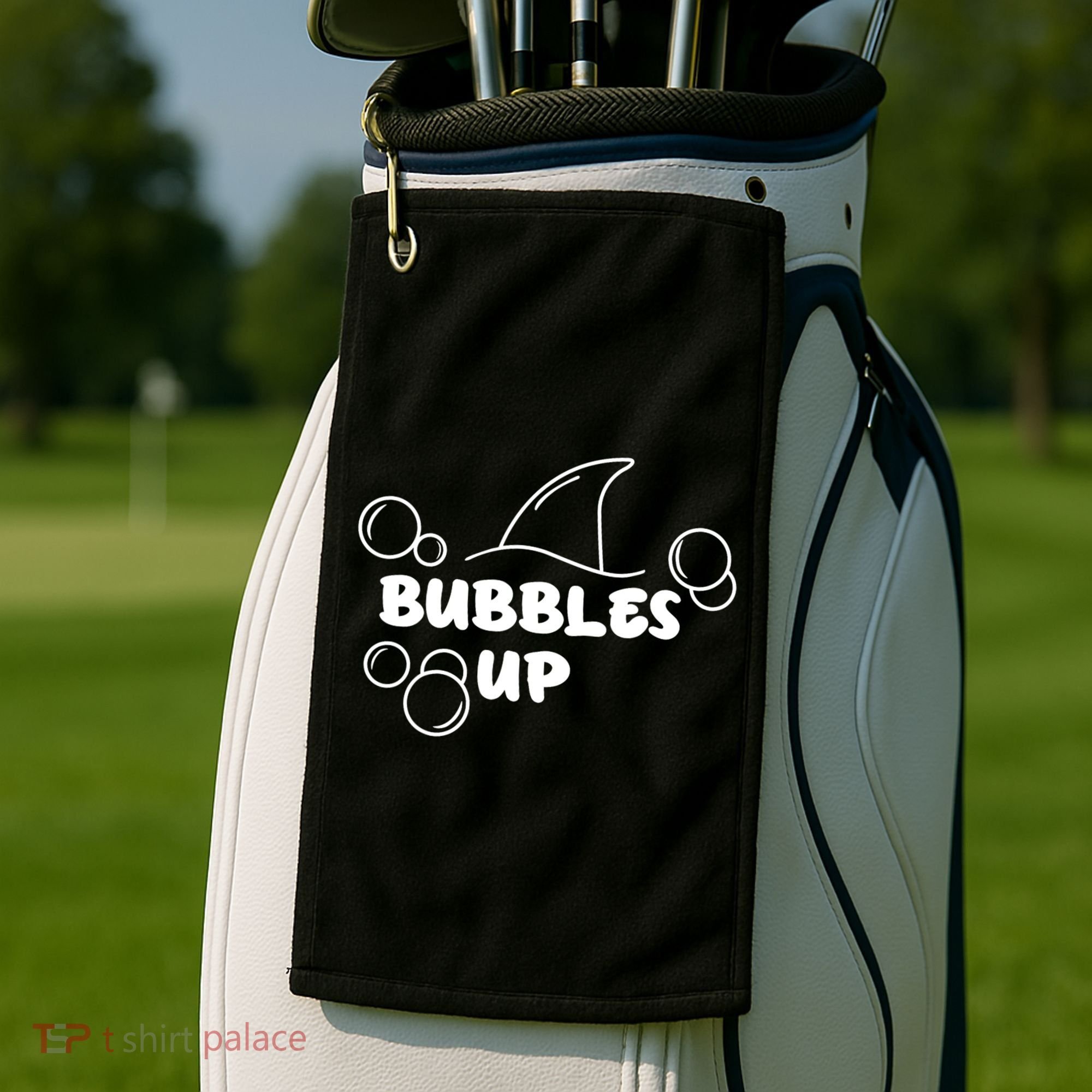 Shark Bubbles Up Golf Towel