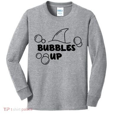 Shark Bubbles Up Kids Long Sleeve Shirt