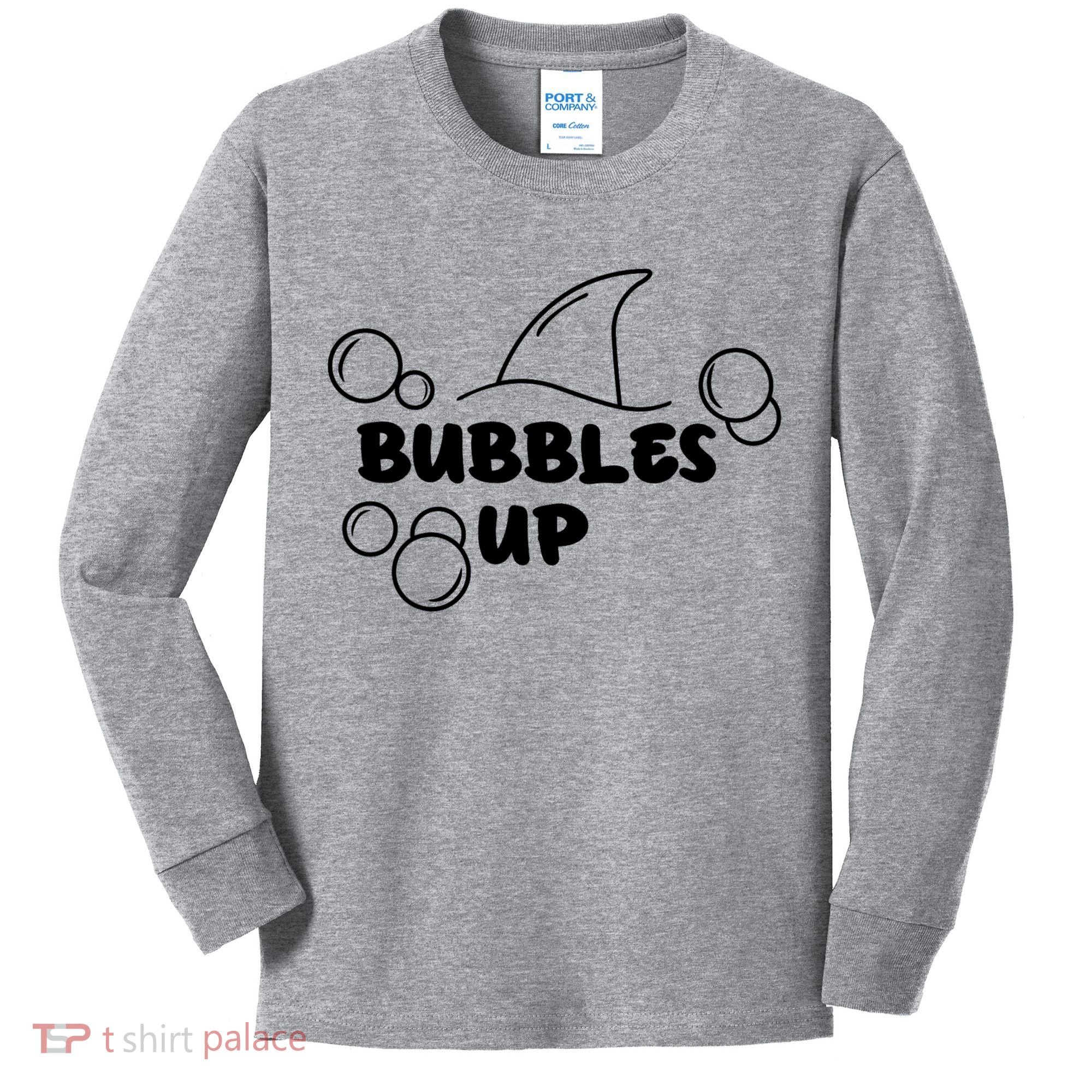 Shark Bubbles Up Kids Long Sleeve Shirt
