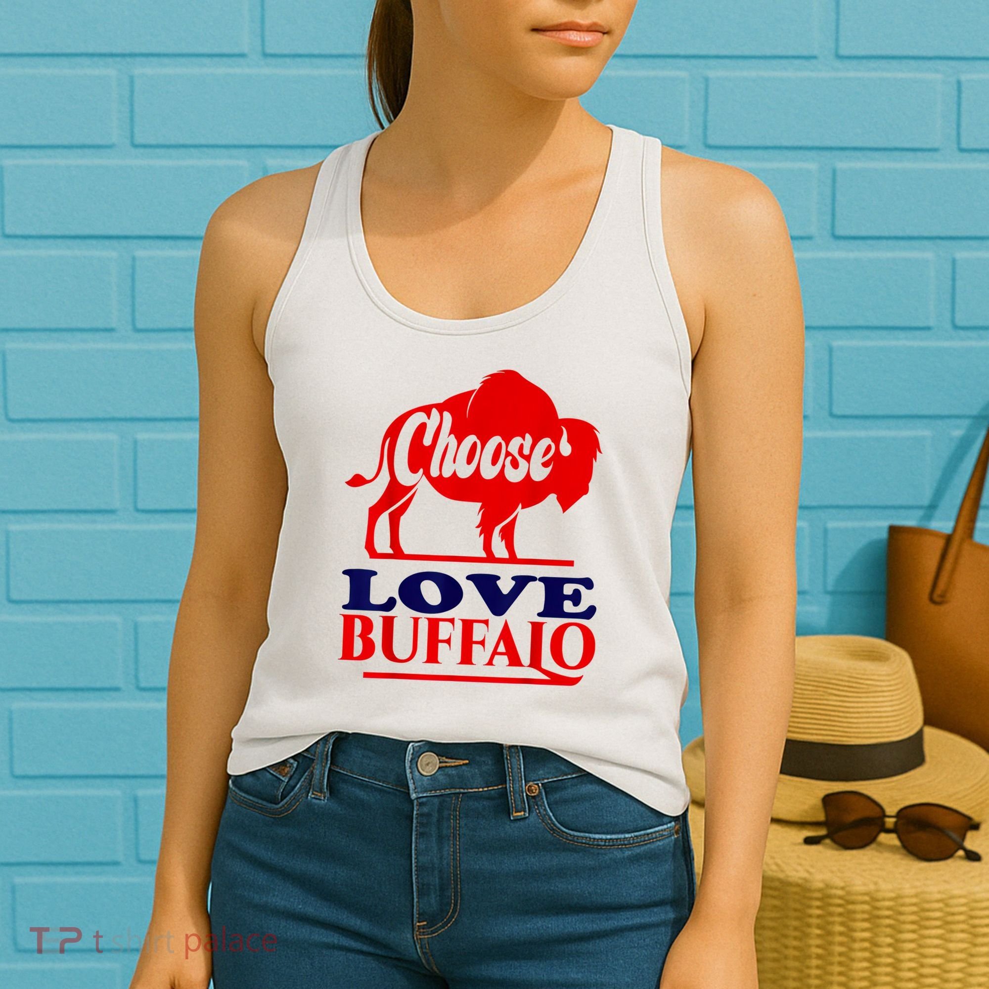 Strong Buffalo USA Pray For Buffalo Women's Tank Top