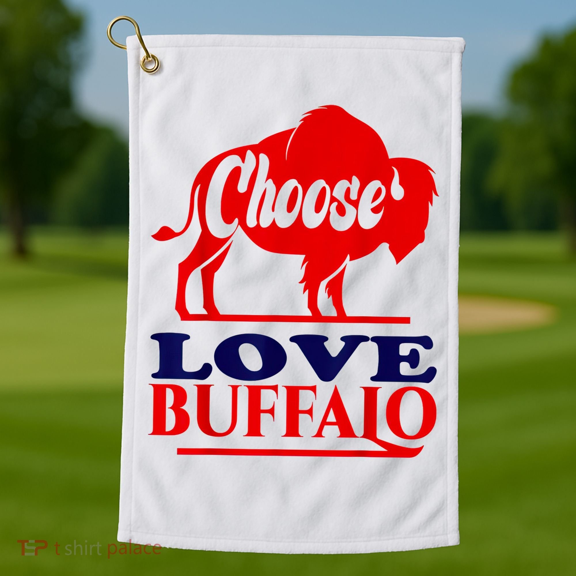 Strong Buffalo USA Pray For Buffalo Golf Towel