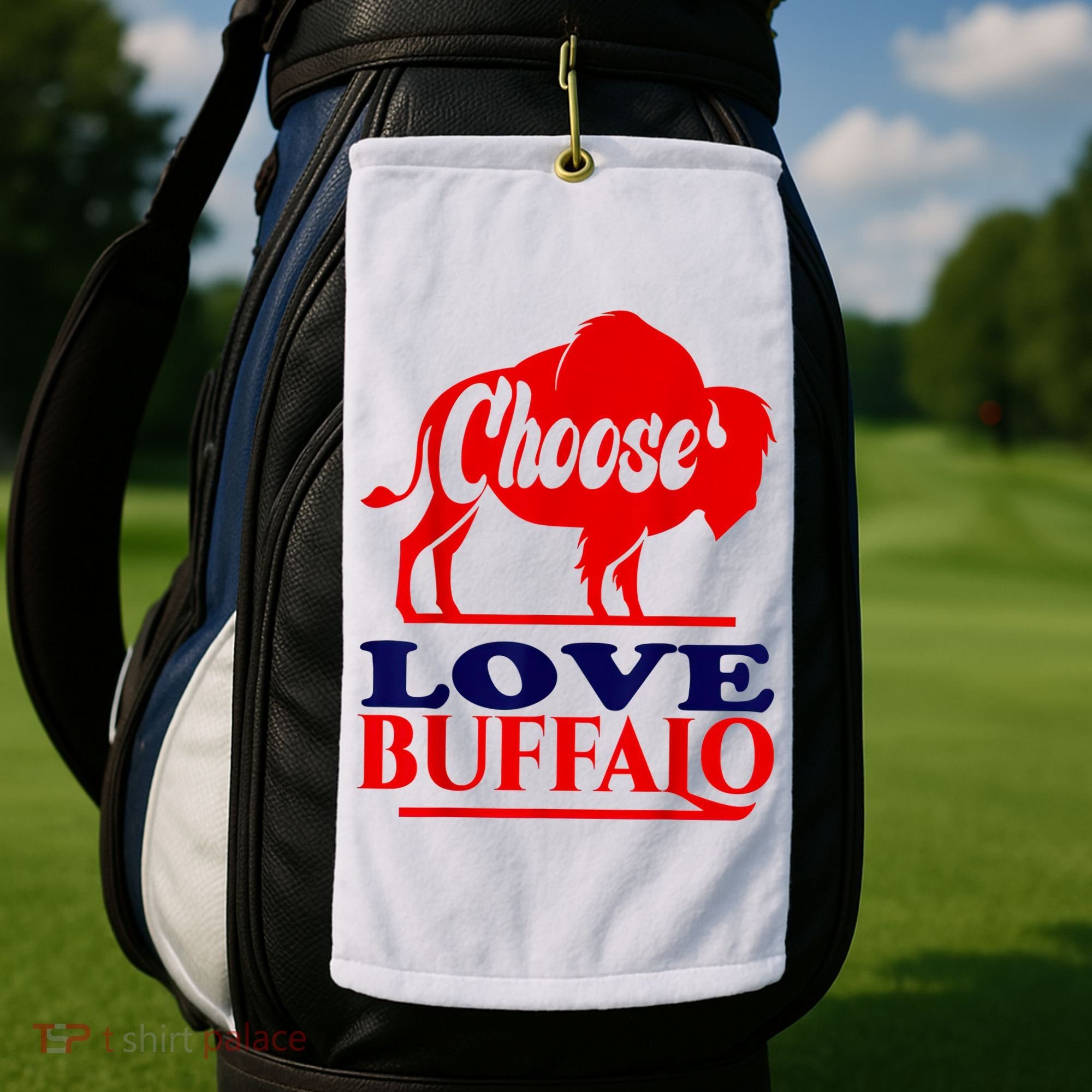 Strong Buffalo USA Pray For Buffalo Golf Towel