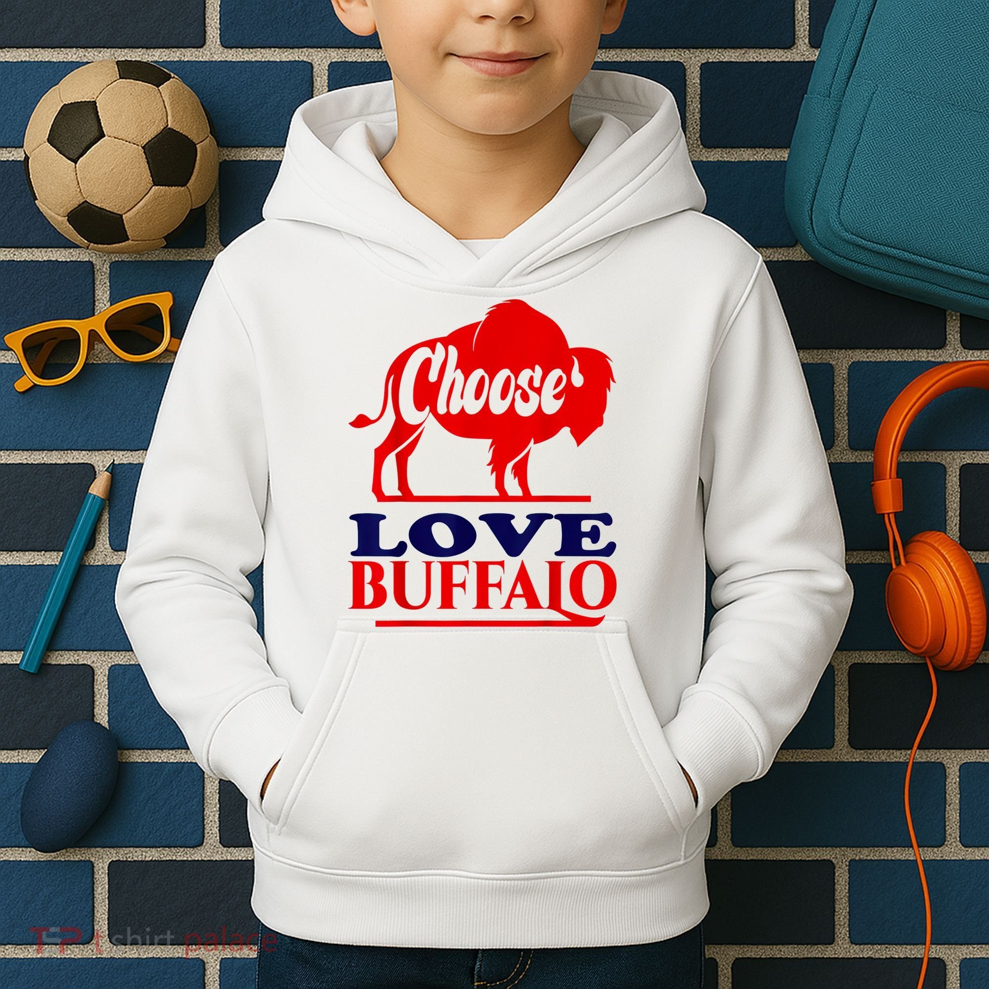 Strong Buffalo USA Pray For Buffalo Kids Hoodie