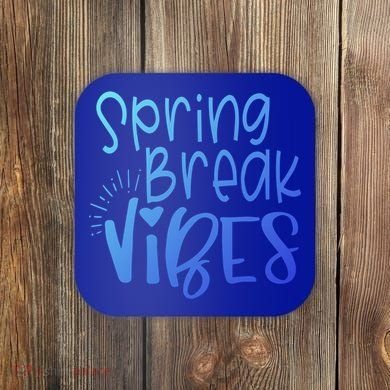 Spring Break Vibes Vacation Saying Fun In The Sun Gift Coaster