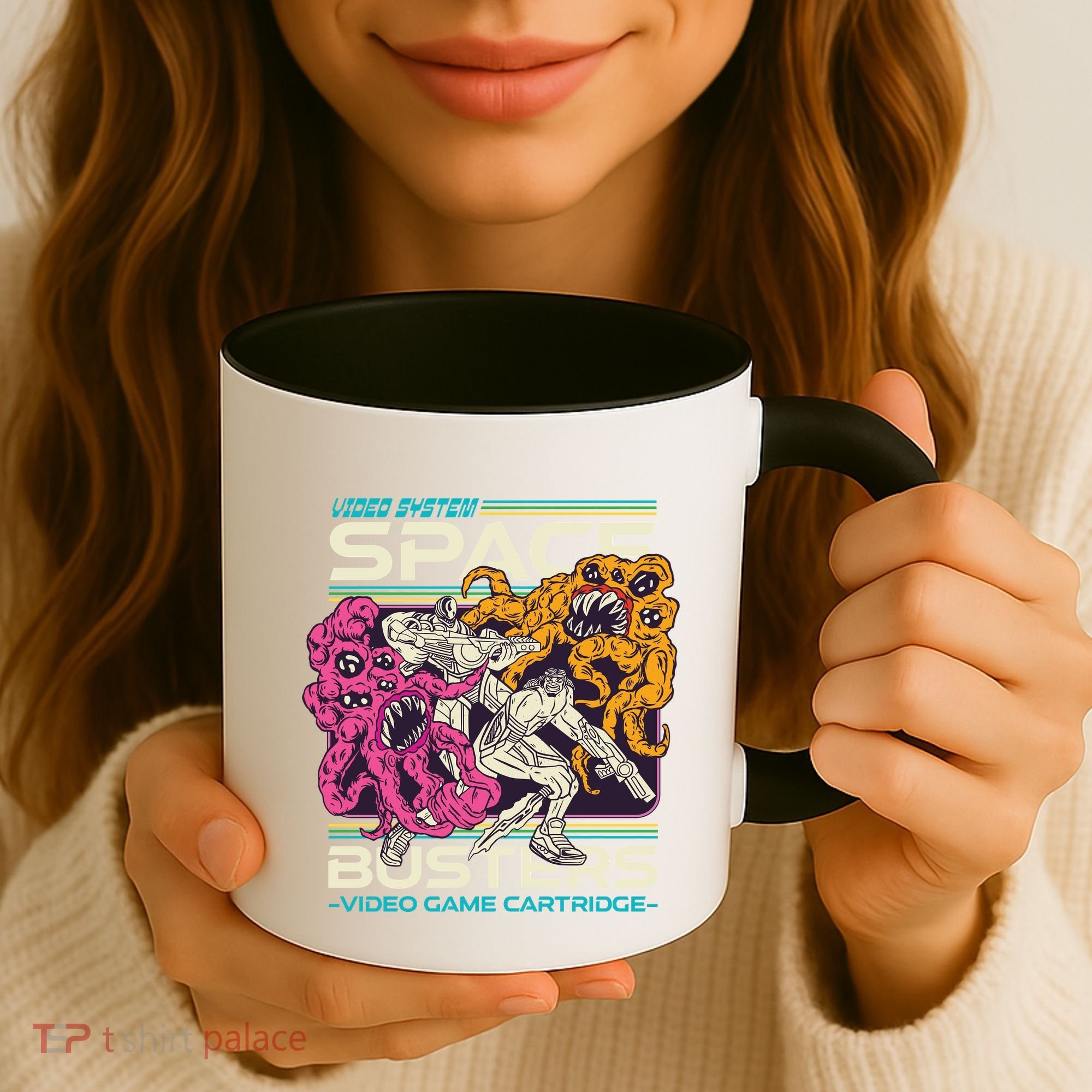 Space Busters Video Game Cartridge Coffee Mug