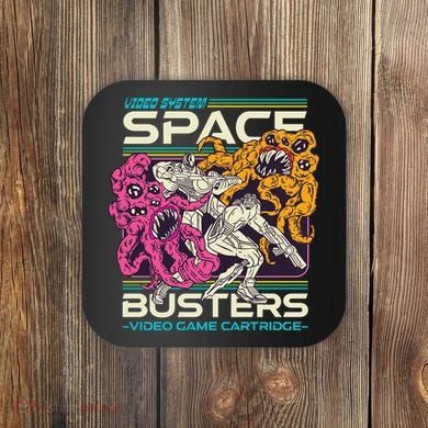 Space Busters Video Game Cartridge Coaster