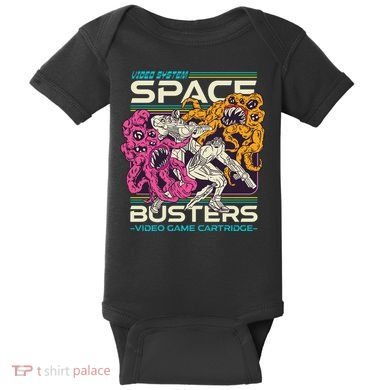 Space Busters Video Game Cartridge Baby Bodysuit