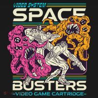 Space Busters Video Game Cartridge Women's Long Sleeve Shirt thumb 2