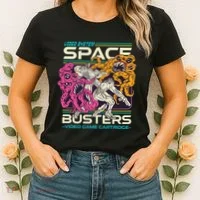Space Busters Video Game Cartridge Women's T-Shirt thumb 2