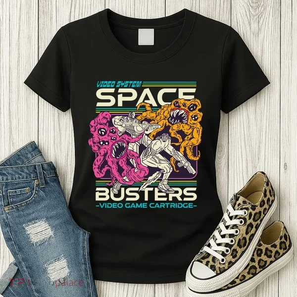 Space Busters Video Game Cartridge Women's T-Shirt