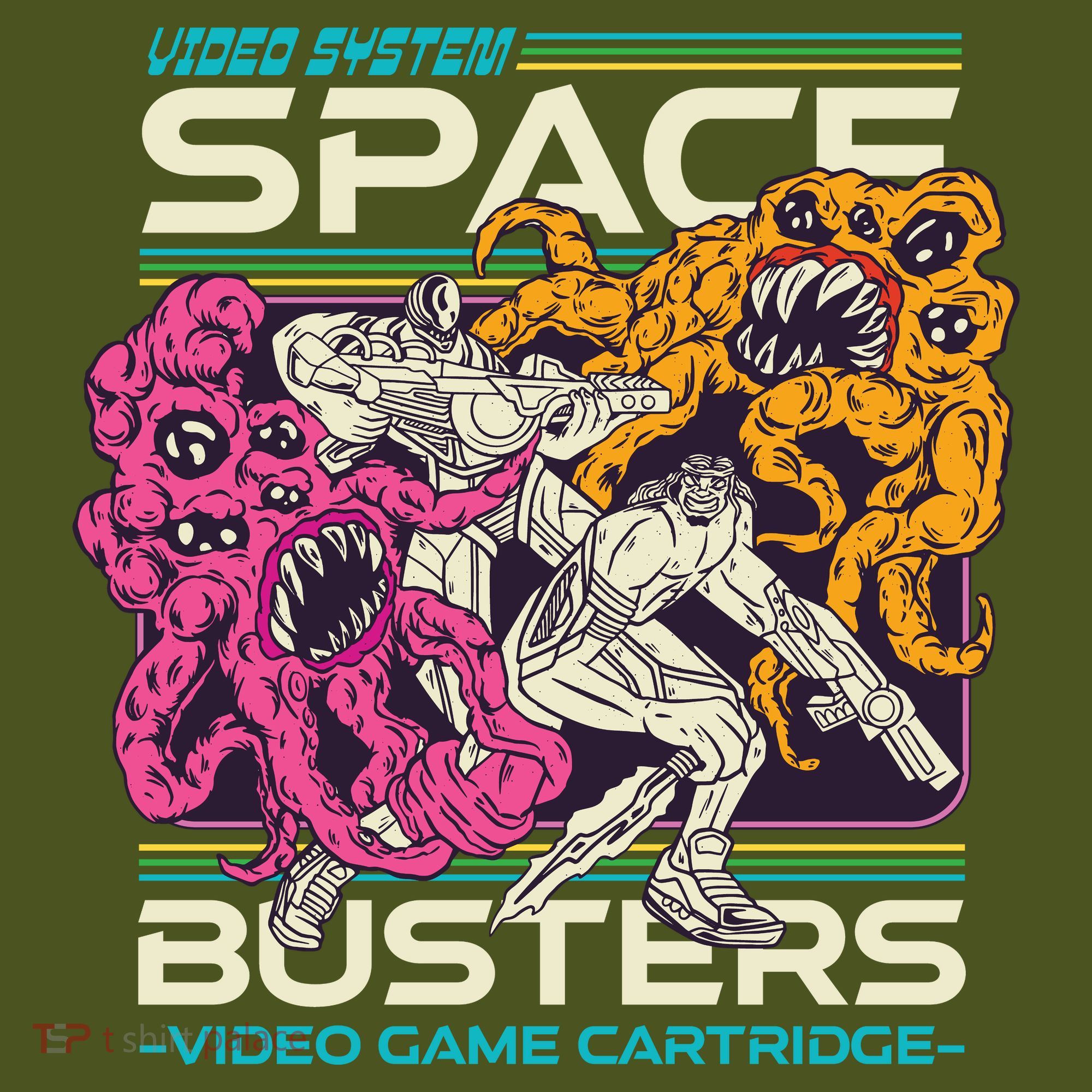 Space Busters Video Game Cartridge Kids Hoodie