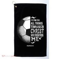 Soccer Bible Verse Christian Sayings Philippians Golf Towel thumb 0