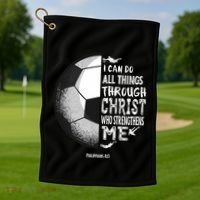 Soccer Bible Verse Christian Sayings Philippians Golf Towel thumb 1