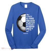 Soccer Bible Verse Christian Sayings Philippians Long Sleeve Shirt thumb 0