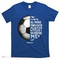 Soccer Bible Verse Christian Sayings Philippians T-Shirt thumb 0