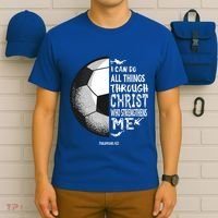 Soccer Bible Verse Christian Sayings Philippians T-Shirt thumb 6