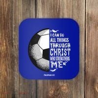 Soccer Bible Verse Christian Sayings Philippians Coaster thumb 0