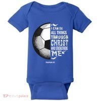 Soccer Bible Verse Christian Sayings Philippians Baby Bodysuit thumb 0
