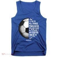 Soccer Bible Verse Christian Sayings Philippians Tank Top thumb 0