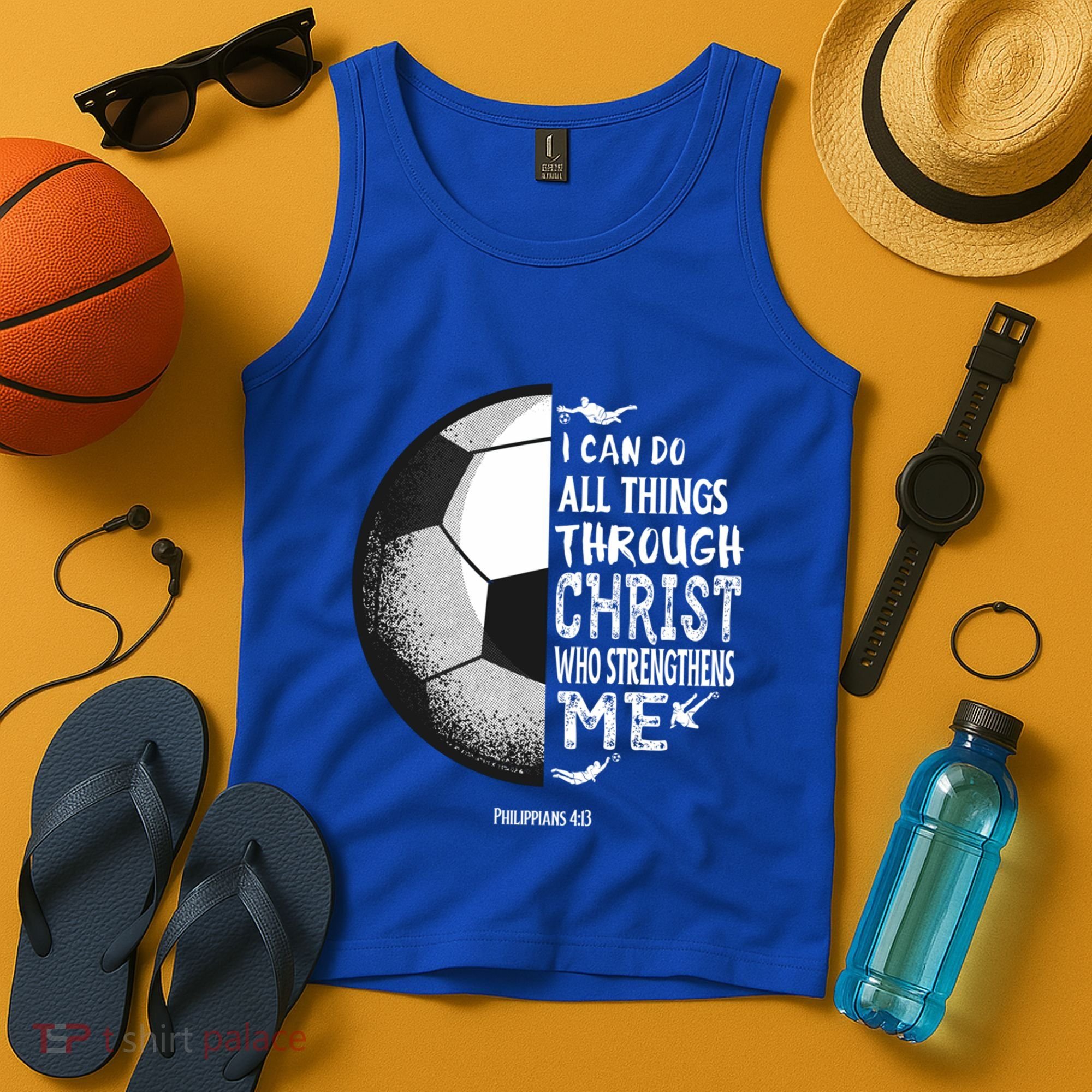 Soccer Bible Verse Christian Sayings Philippians Tank Top