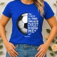 Soccer Bible Verse Christian Sayings Philippians Women's T-Shirt thumb 2