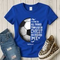 Soccer Bible Verse Christian Sayings Philippians Women's T-Shirt thumb 3
