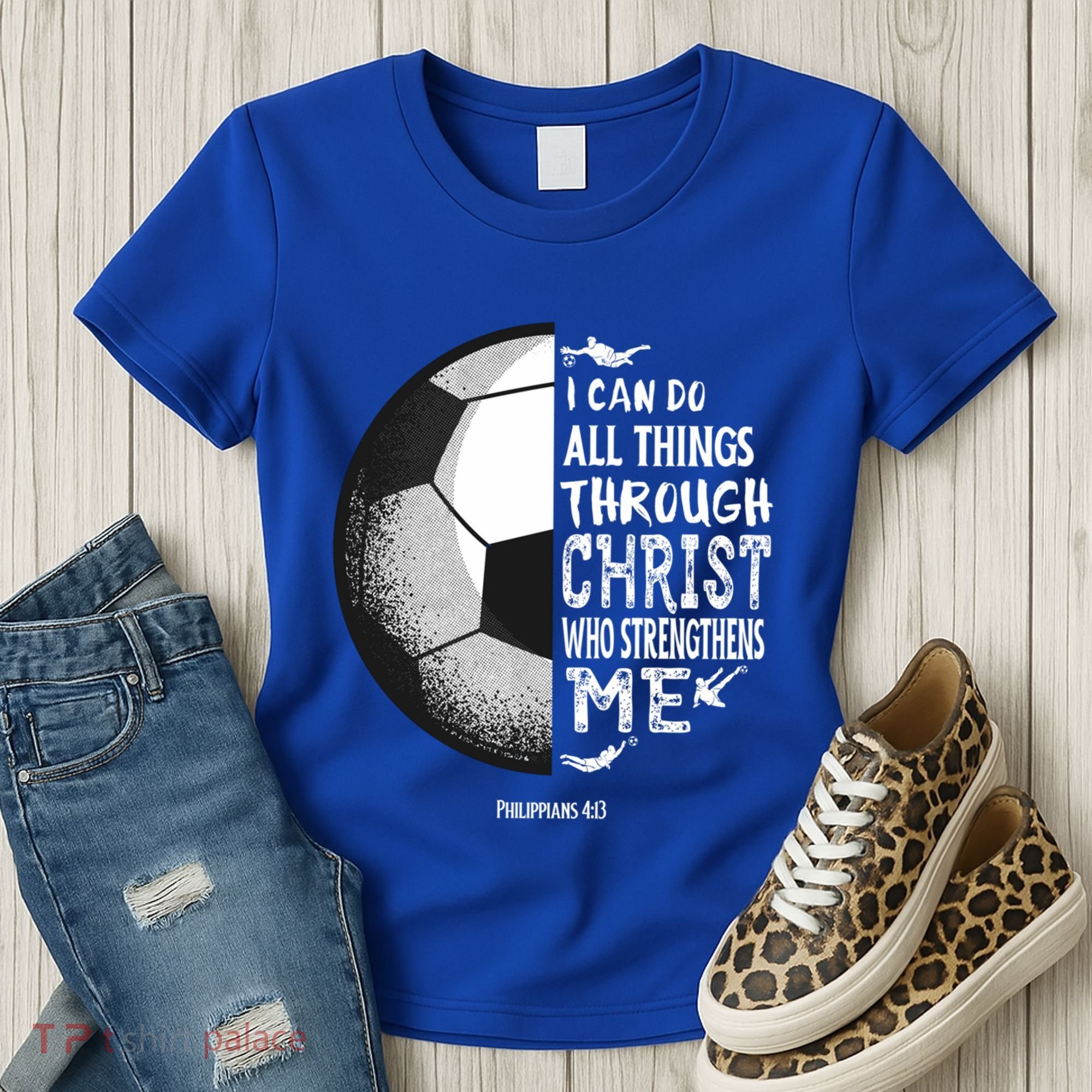 Soccer Bible Verse Christian Sayings Philippians Women's T-Shirt