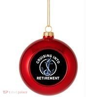 Sailing Boating Vacation Cruising Into Retirement Cruise Plastic Christmas Ball Ornament thumb 0