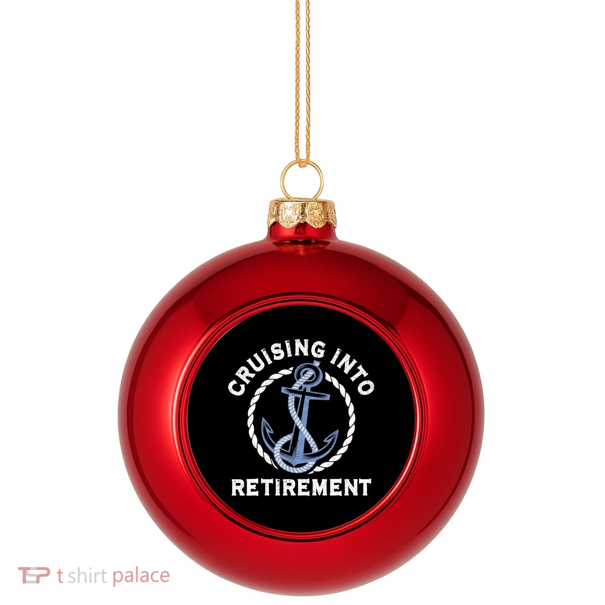 Sailing Boating Vacation Cruising Into Retirement Cruise Plastic Christmas Ball Ornament